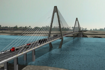 اجرای بخشی از پل هشتم اهواز ( بزرگترین پل کابلی خاورمیانه)